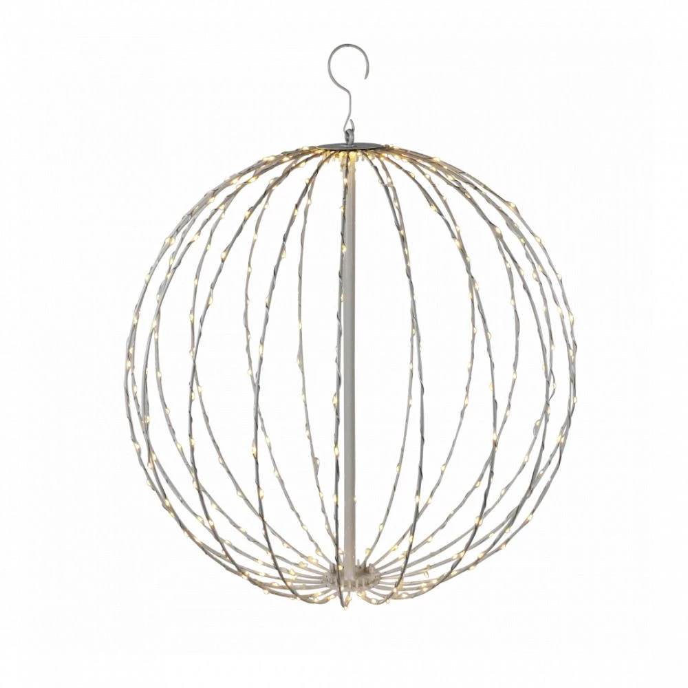 Nordic Winter Metal Kugle Hvid, 320 LED Lys Ø50 Cm, 230V 3 Nordic Winter Metal Kugle Hvid, 320 LED Lys Ø50 Cm, 230V