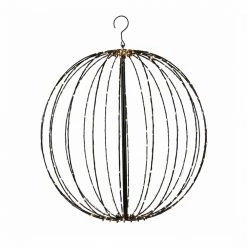 Nordic Winter Metal Kugle Sort, 320 LED Lys Ø50 Cm, 230V