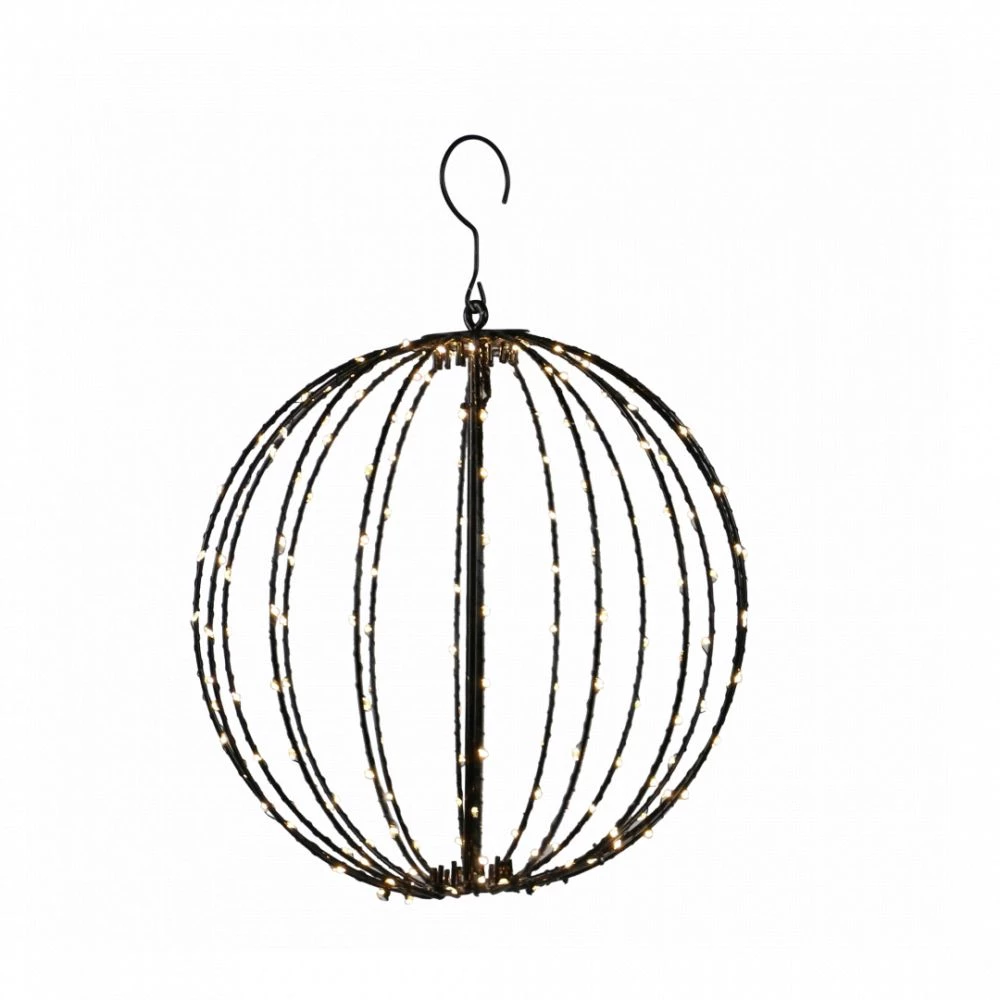 Nordic Winter Metal Kugle Sort, 192 LED Lys Ø30 Cm, 230V 3 Nordic Winter Metal Kugle Sort, 192 LED Lys Ø30 Cm, 230V