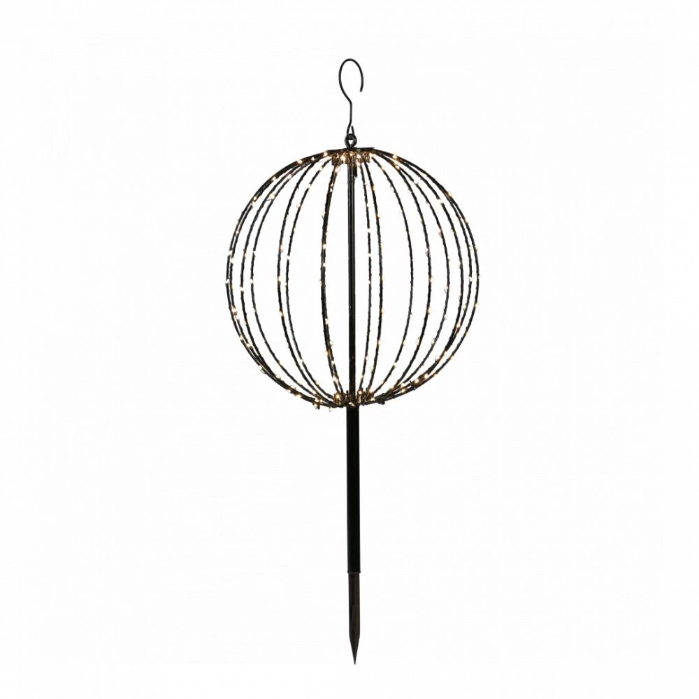 Nordic Winter Metal Kugle Sort, 192 LED Lys Ø30 Cm, 230V 4 Nordic Winter Metal Kugle Sort, 192 LED Lys Ø30 Cm, 230V - Billede 2