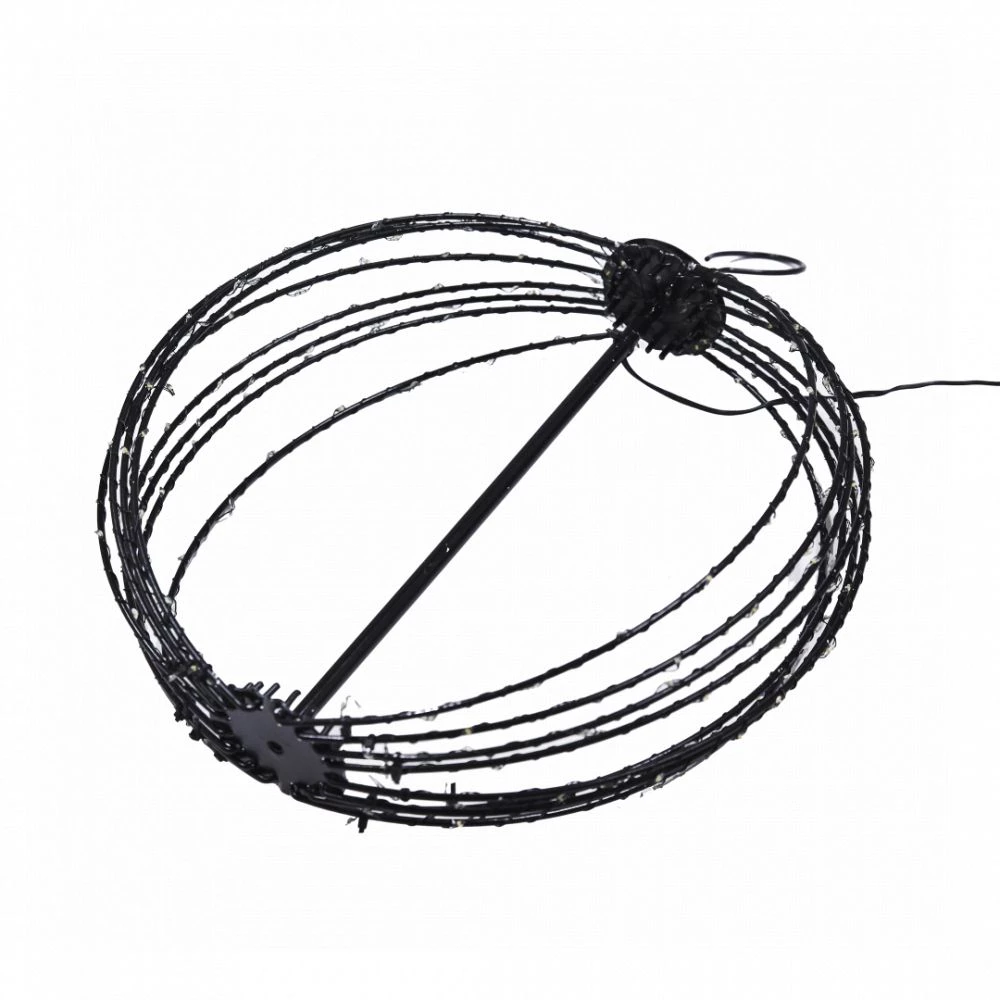 Nordic Winter Metal Kugle Sort, 192 LED Lys Ø30 Cm, 230V 5 Nordic Winter Metal Kugle Sort, 192 LED Lys Ø30 Cm, 230V - Billede 3