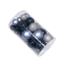 Julekugle Sæt NORDIC WINTER Blå/sølv 30 Dele - 780-065