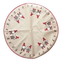 Det Gamle Apotek DGA Juletræstæppe Brun 100cm -med Nisser - 24001909