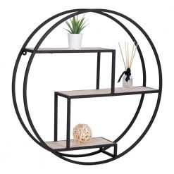 Homeshop Rund Hylde Med Sort Ramme Og Træ - 4291040 -homeshop butik unnamed file 1369