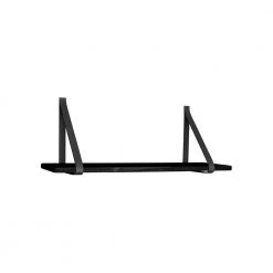 Homeshop Hylde I Sort Med Sorte Læderstropper 80x20 Cm - 4292015