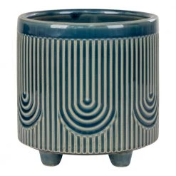 Homeshop Urtepotte I Blå Keramik Stor Ø20x19,5 Cm - 4451081