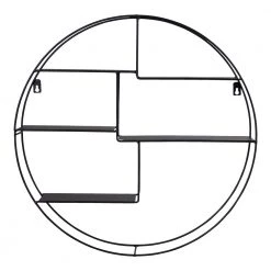 Homeshop Rund Hylde Med Sort Ramme - 4292140