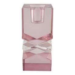 Homeshop Lysestage I Rosa Glas - 4561032