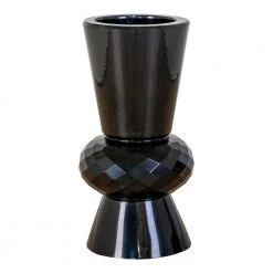 Homeshop Lysestage I Sort Glas Ø6x12 Cm - 4561045