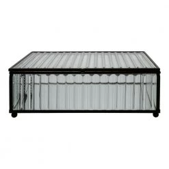 Homeshop Boks I Glas Og Sort Metal 13x20x7 Cm - 4442055