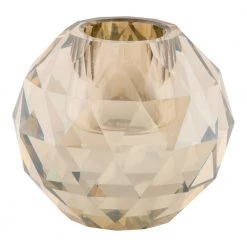 Homeshop Lysestage Rund I Glas Ø6x5 Cm - 4560120