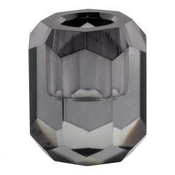 Homeshop Lysestage I Smoked Glas Ø5x6 Cm - 4560116