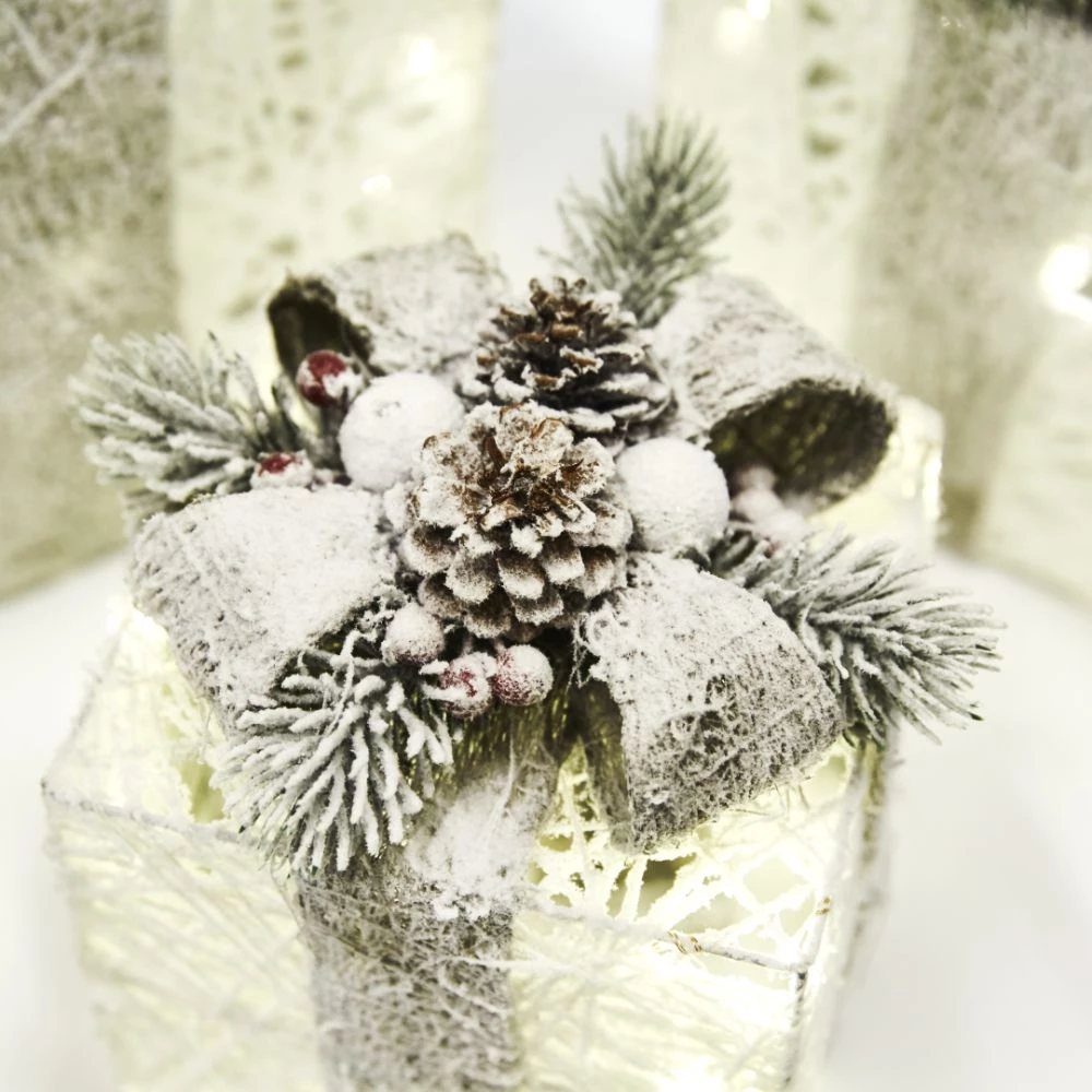 Nordic Winter Julepakker Med Lys, Sæt Af 3 Stk. Hvid 230V 6 Nordic Winter Julepakker Med Lys, Sæt Af 3 Stk. Hvid 230V - Billede 4