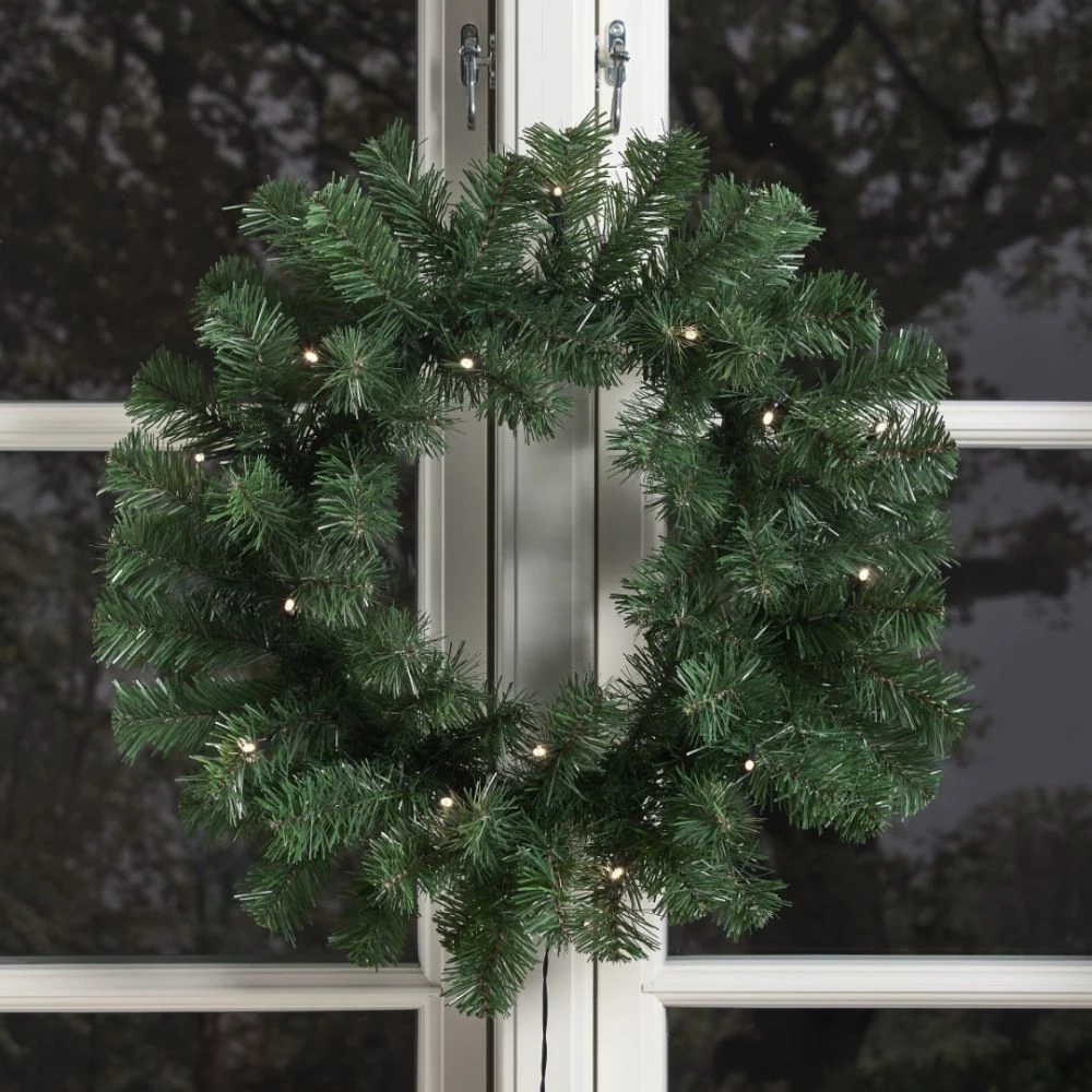 Grankrans Kunstigt NORDIC WINTER Ø45 Cm Med Lys, Batteri - 780-015 3 Grankrans Kunstigt NORDIC WINTER Ø45 Cm Med Lys, Batteri - 780-015