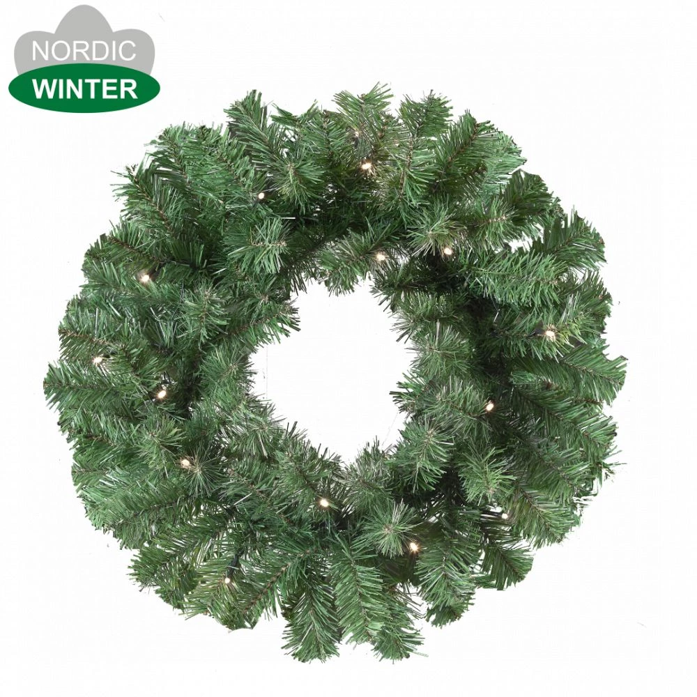 Grankrans Kunstigt NORDIC WINTER Ø45 Cm Med Lys, Batteri - 780-015 4 Grankrans Kunstigt NORDIC WINTER Ø45 Cm Med Lys, Batteri - 780-015 - Billede 2