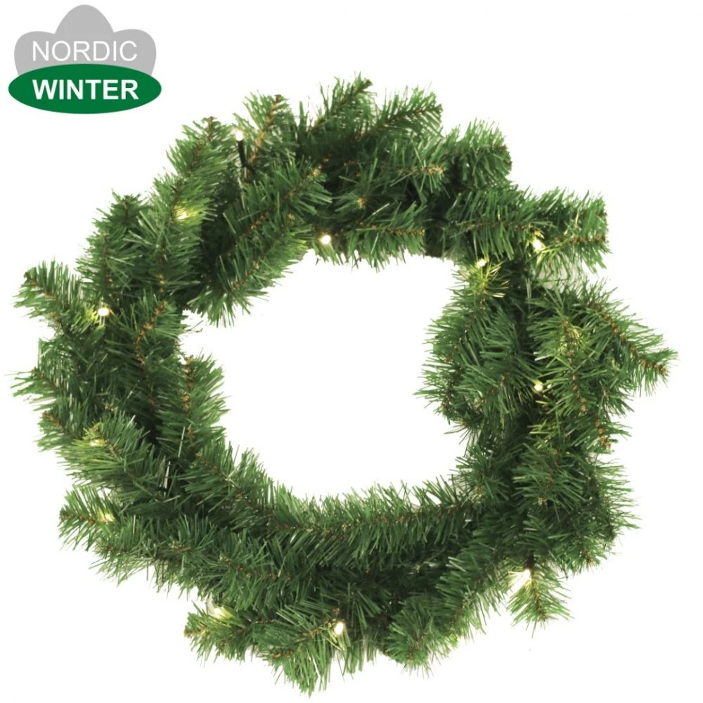Grankrans Kunstigt NORDIC WINTER Ø45 Cm Med Lys, Batteri - 780-015 5 Grankrans Kunstigt NORDIC WINTER Ø45 Cm Med Lys, Batteri - 780-015 - Billede 3