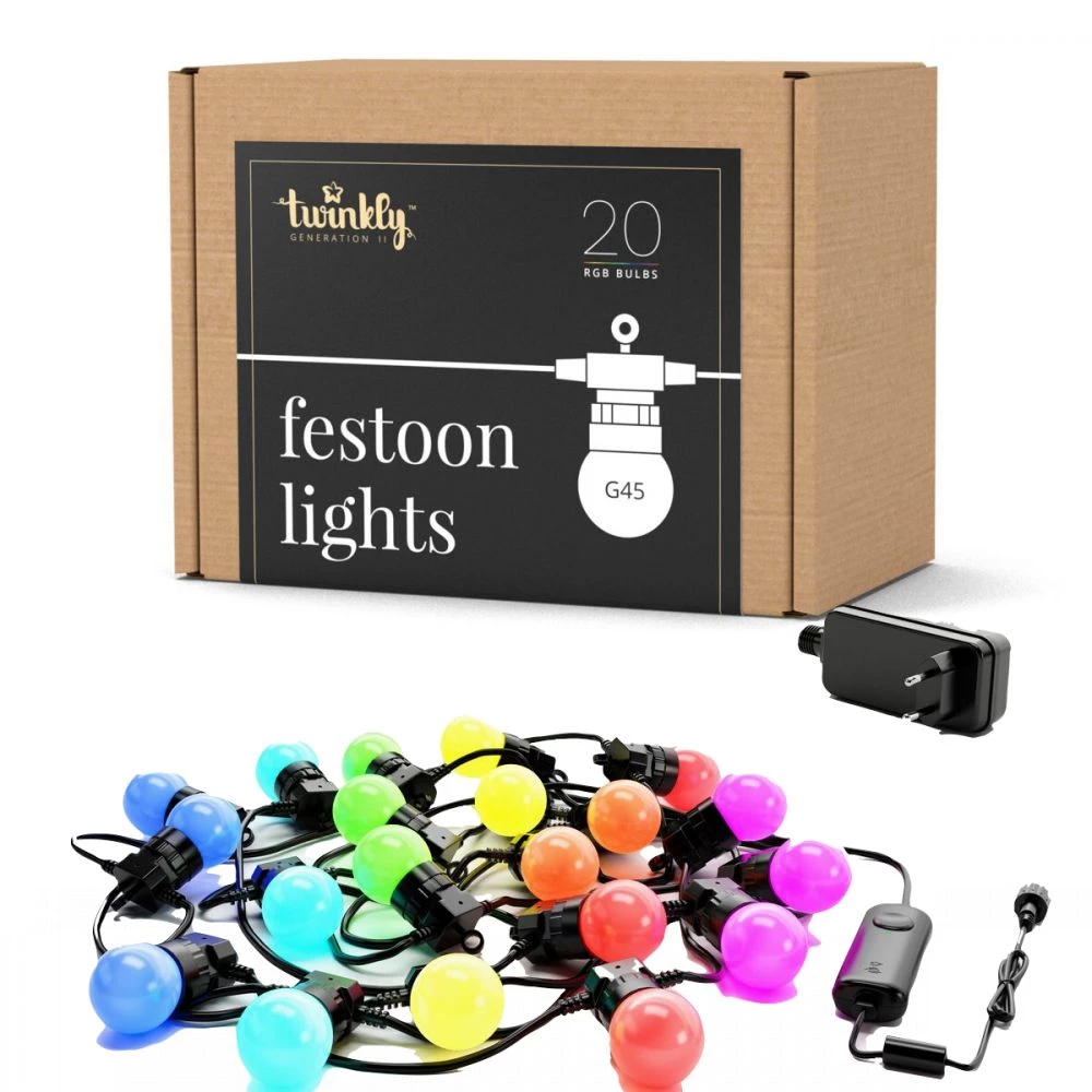 Twinkly Lyskæde Party Lights 20 Rgb G45 Bulbs GEN II 6 Twinkly Lyskæde Party Lights 20 Rgb G45 Bulbs GEN II - Billede 4